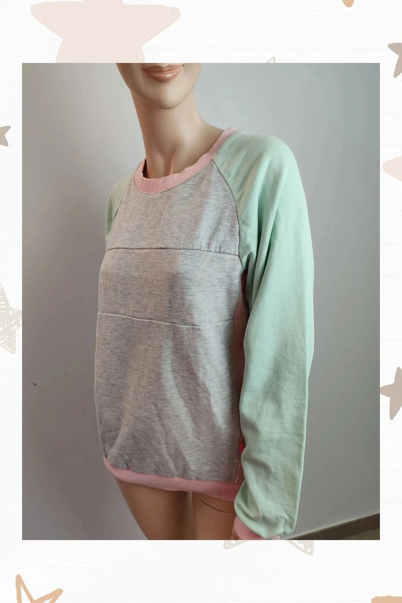 Moletom feminino tons pastel S amplo – photo 2